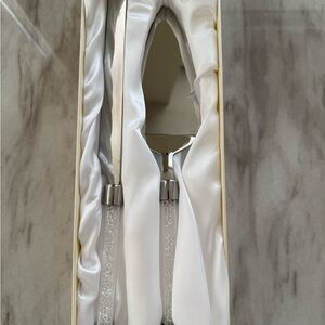 Elegant Silver Cake Knife and Server Set